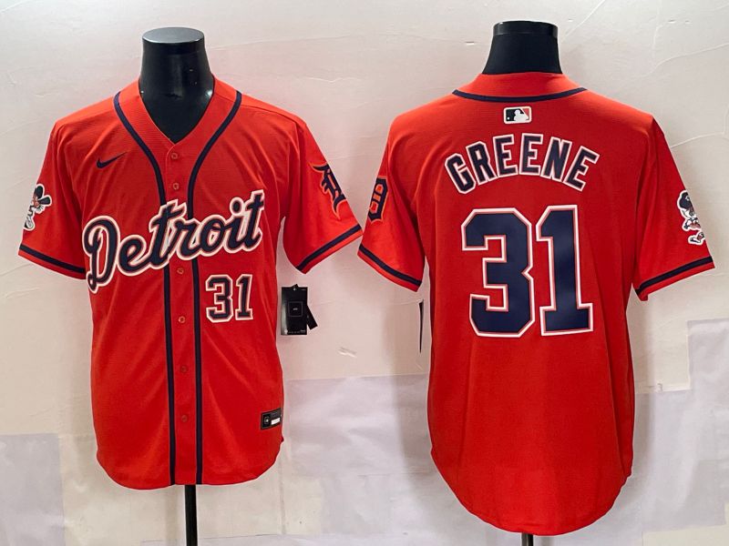Men 2025 Detroit Tigers #31 Greene Orange Nike MLB Jersey style 7185->detroit tigers->MLB Jersey